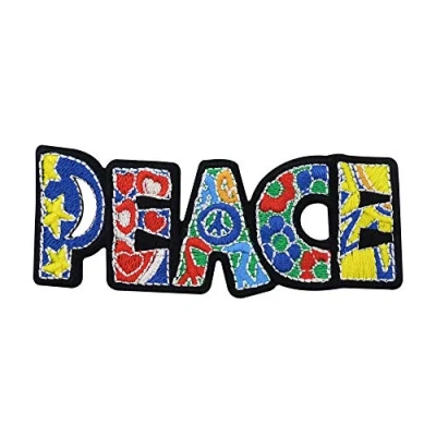 Immagine di Finally Home Toppa termoadesiva colorata Peace Hippie Toppe termoadesive per la pace