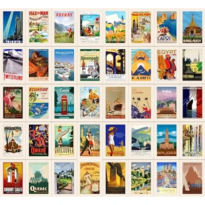 Immagine di Bear and Bee 40 vecchie cartoline di viaggio da destinazioni popolari in Multipack (Set 1)