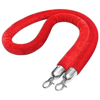 Immagine di vidaXL Cordone per Transenne di Delimitazione Nastro Separazione Filo Corsie Separatore Corda Rosso e Argento in Velluto