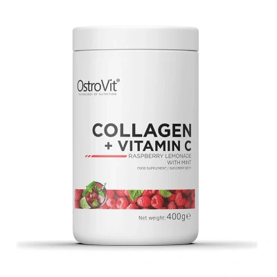 Immagine di Collagene + Vitamina C Limonata di lamponi e menta, 400 g, Ostrovit