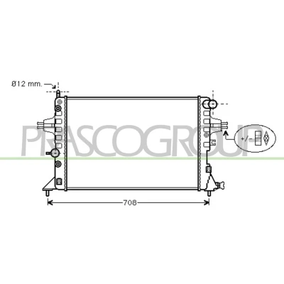 Immagine di PRASCO OP017R003 Radiatore motore Alluminio 602 378 32 Alette di raffreddamento montate meccanicamente OPEL: Astra G Caravan, Zafira A, CC