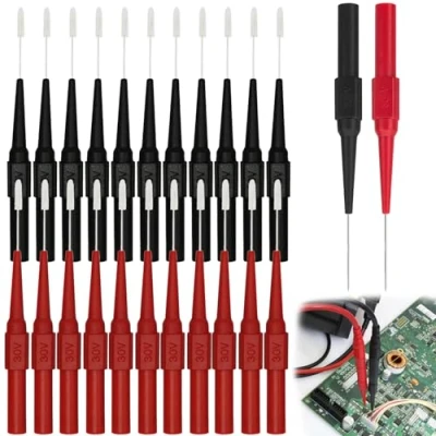 Immagine di 24 Pezzi Multimetro Isolato Sonda per Test Puntali 4 mm,Sonde Multimetri,Sonda di Prova Tester la Diagnostica, i e le Riparazioni Automobilistiche(Rosso,Nero)