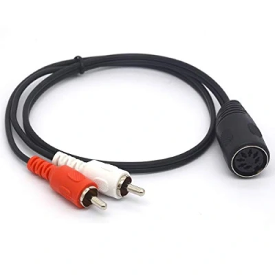 Immagine di OpenII cavo da DIN a RCA 7 poli, connettore MIDI femmina pin 2 maschio, adattatore audio per sistemi stereo Naim, Quad (50 cm)
