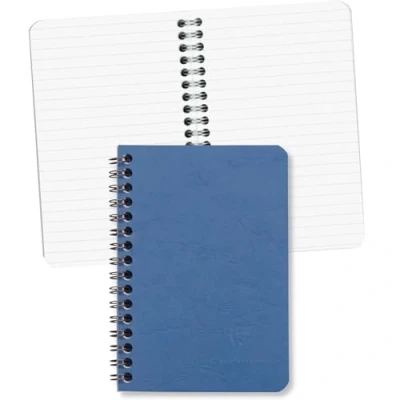 Immagine di Clairefontaine 785964C collezione Age Bag Taccuino a Spirale blu 9x14 cm 100 pagine righe carta Bianca 90 g Copertina in Lustrée grana grossa effetto cuoio