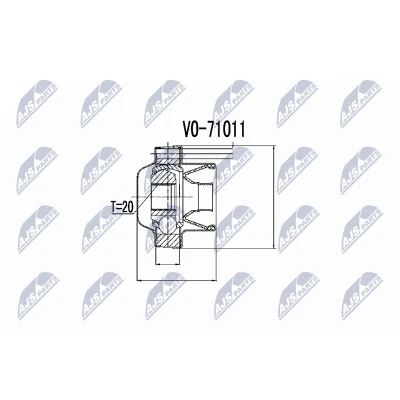 Immagine di NTY NPW VV 006 Kit Giunto Omocinetico VOLVO: V70 I, V50, S60 I