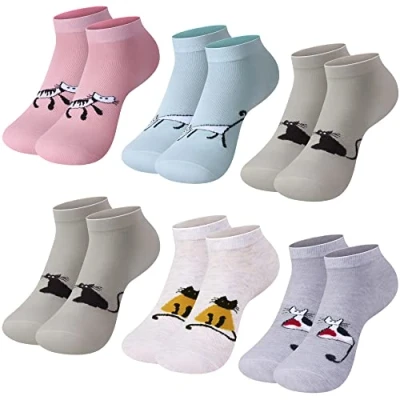 Immagine di L&amp;K II 12 Paires de Chaussettes baskets Femme Multicolores avec différents Motifs 2125 35 38