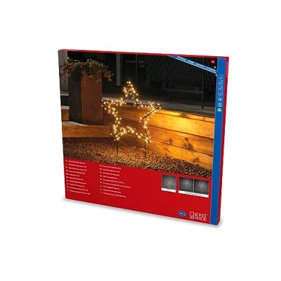 Immagine di Konstsmide Christmas Stella LED di metallo, nero con picchetti