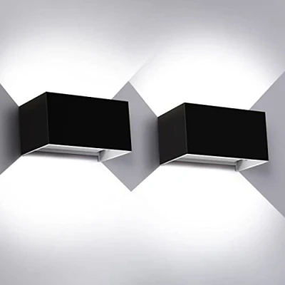 Immagine di Kingwei 2pezzi 20W Applique da Esterno 6000K Bianco Freddo Parete Angolo del Fascio Regolabile IP65 Lampade