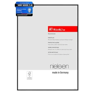 Immagine di nielsen cornice in alluminio Atlanta, 59,4x84,1 cm (A1), Nero opaco