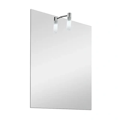 Immagine di Inbagno Specchio con Lampada LED 50x70 Reversibile, Completa di Luce a Risparmio energetico, Naturale (Stile 5)