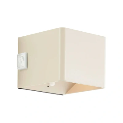 Immagine di Brilliant Applique da esterno a LED Iseo, beige, larghezza 10 cm, sensore