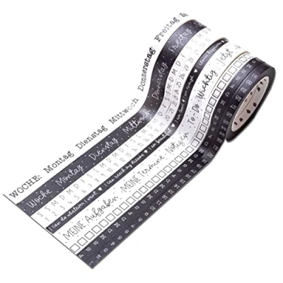Immagine di Papierdrachen 9 nastri Washi per il tuo bullet journal lettering a mano facile da incollare nei giorni della settimana To Do Fai te Weekly Schedule Compiti Ideale principianti e