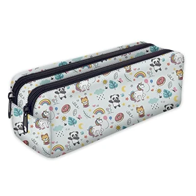 Immagine di Astuccio Matita con 2 scomparti caso Portapenne Pennarelli ed Accessori Scuola Unicorn Panda [107]