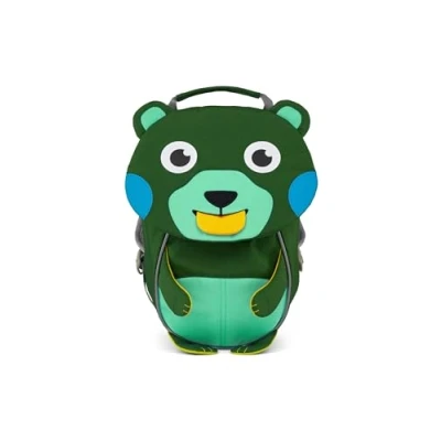 Immagine di Affenzahn Piccolo Amico Zaino per l&#039;asilo bambini da 1 a 3 anni ergonomico riflettente linguetta con targhetta il nome Orso creativo Verde