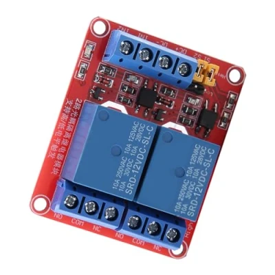 Immagine di Modulo relè a 2 canali con isolamento fotoaccoppiatore Trigger alto e basso livello 5 V/12 V/24 V.(12V)
