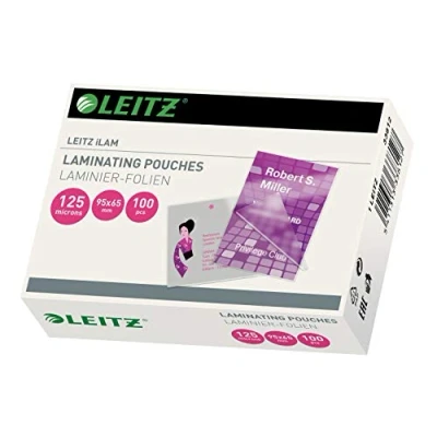 Immagine di Leitz Pouch per la Plastificazione, 125 Micron, 65 x 95 mm, Transparente (Standard)