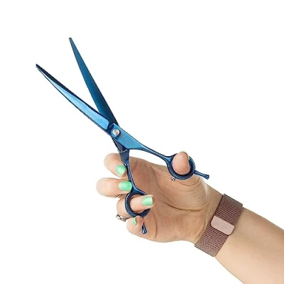 Immagine di Mikki Doodle, Forbici per Cani e Cuccioli Tagliare Modellare Il Pelo, Lama Semi Convessa affilata Resistente, Punte di Sicurezza smussate, Vite Tensione Regolabile Controllo, 19 cm