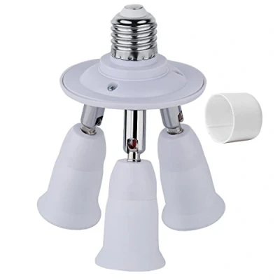 Immagine di Fineled, adattatore splitter 3 in 1 E27 E26, portalampada universale E26 con piegatura a 360 gradi regolabile 180