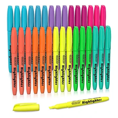 Immagine di Evidenziatori a Penna,Shuttle Art 30 Pack Set Colori Assortiti,10 Punta Scalpello Asciugatura Rapida Evidenziatore Non Tossico per Adulti Bambini Evidenziare Casa Scuola Ufficio