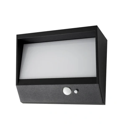 Immagine di Lucande LED lampada solare da parete Dava, altezza 14 cm, alluminio, sensore