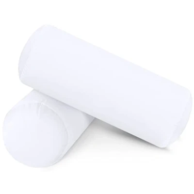 Immagine di Utopia Bedding Set di 2 Cuscino Cilindrico, 15 x 40 cm Bolster, Lombare (Bianco)