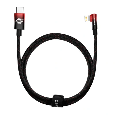 Immagine di Baseus Cavo Lightning a 90 gradi, USB C ricarica rapida 20 W per iPhone 14 Pro Max, design angolare da gioco compatibile con 13/13 Pro/13 iPad Pro, 8 12 e tutte le