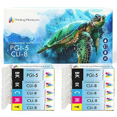 Immagine di 10 Compatibili PGI 5 CLI 8 Cartucce d&#039;inchiostro per Canon Pixma MP500 MP530 MP600 MP600R MP610 MP800 MP800R MP810 MP830 MP950 MP960 MP970 iP4200 iP4300 iP4500 iP5200 iP5200R iP5300 Alta Capacità