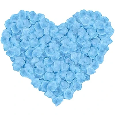 Immagine di Happium Petali di rosa in seta, 1000 pezzi, decorazione per feste, fiori artificiali (azzurro)