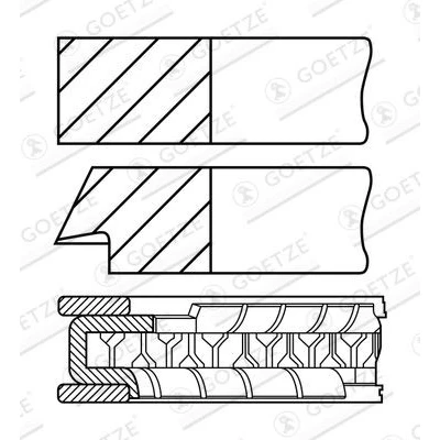 Immagine di GOETZE ENGINE 08 107600 10 Kit Fasce Elastiche 89,6mm FORD: Transit Mk5 Van