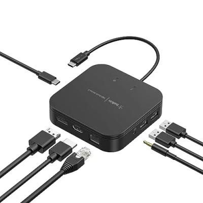 Immagine di Belkin Dock Thunderbolt 3 Standard con cavo (Dock per Mac e Windows), Supporto Doppio Monitor 4K a 60 Hz, Velocità Dati fino 40 Gbps, Ricarica Upstream W