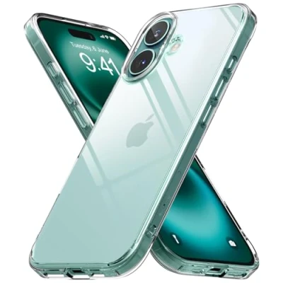 Immagine di Ringke Fusion Compatibile con Cover iPhone 16, Calza Perfetta, Custodia Trasparente e Antiurto Protettiva Robusta Ottima Grip Clear