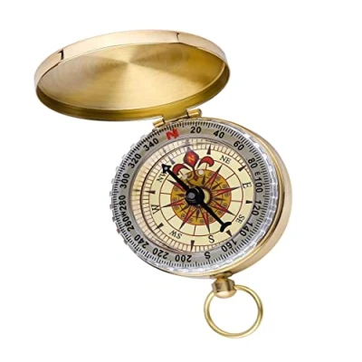 Immagine di Bessy shop Compass,Bussola Portatile,Bussola Impermeabile in Ottone Bussola Fluorescente Portatile retrò per Campeggio di Sopravvivenza Escursioni all&#039;aperto