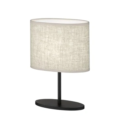 Immagine di Fischer &amp; Honsel Lampada da tavolo Modena nero sabbia opaco paralume in tessuto color L: 20 cm, larghezza 10 altezza 27 diametro 14 cm con interruttore a filo 1 x E14 max. 25