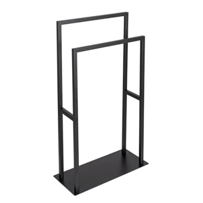 Immagine di WENKO portasciugamani e appendiabiti, mod. Rivaltana, autoportante per bagno salotti, in acciaio inox, nero opaco