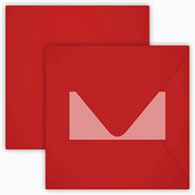 Immagine di 15 x cm, buste quadrate, autoadesive, sigillate, 25 pezzi, rosso