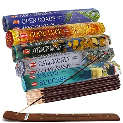 Immagine di Hem, set di bastoncini incenso #5 e porta con 5 fragranze a tema denaro successo