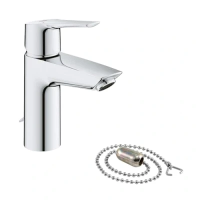 Immagine di GROHE 32277002 Quickfix Start, Miscelatore Monocomando per Lavabo Taglia S, Catenella Rientrabile, Strumento di Installazione Incluso, Cromo