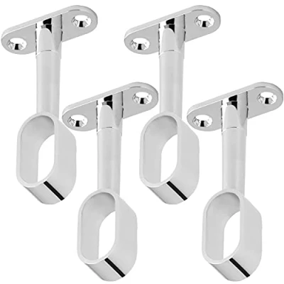 Immagine di SOTECH 4 pezzi Supporti per aste guardaroba ovali (30 x 15 mm) Cromo lucido Regolabile in altezza 84 112 mm