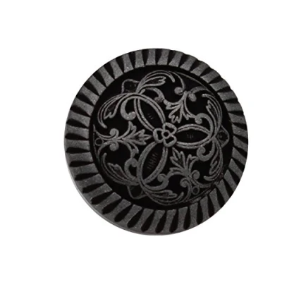 Immagine di Hartmann Knöpfe Confezione da 10 Bottoni in metallo color argento nero opaco con occhiello motivo elegante 12 mm, 18 mm o 20 Made Germany (12 mm)