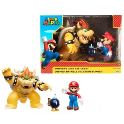 Immagine di Nintendo Glop Games Bros, Bob Figure Set Diorama Mario vs Browser Include BOM OMB per dare maggiore emozione, colore multicolore, raffigurazione originale (Jakks Pacific 64512)