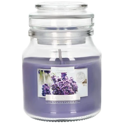 Immagine di KOTARBAU® Candela profumata in un bicchiere con coperchio, idea regalo, candele decorative per aromaterapia, durata fino a ore (piccolo, lavanda)