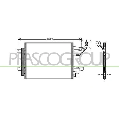 Immagine di PRASCO MB324C002 Condensatore con essiccatore 15 10 Alluminio 525 R 134a MITSUBISHI: COLT 6, SMART: Forfour I