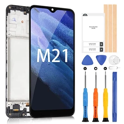 Immagine di LCD Display per Samsung Galaxy M21 Schermo 2020 M215 M215F/DS Touch Screen Digitizer Full Assembly con Riparazione Kit (6,4&quot;, Nero Cornice)