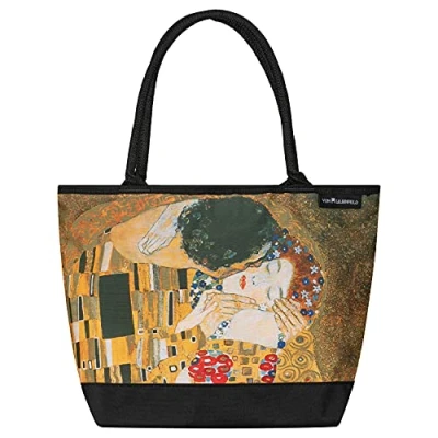 Immagine di VON LILIENFELD® Borsa Shopping Gustav Klimt: Il bacio Spiaggia Shopper Tracolla Spazioso Saccoccia
