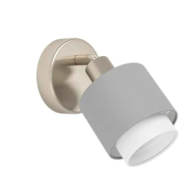 Immagine di Eglo lampada a muro Bellizzi, per interni con faretto regolabile, tessuto argento, grigio e bianco, soggiorno camera da letto, attacco E14