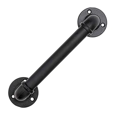 Immagine di Gorssen Corrimano in Ferro battuto Tubo Nero Industriale, Antiscivolo per Scale di Sicurezza, Adatto WC da Bagno Interni ed Esterni,30cm