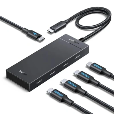 Immagine di UGREEN 10Gbps Hub USB C 3.2 Gen 2 Adattatore a 4 Porte con Ricarica Rapida PD 100W Compatibile iPhone 16 Plus Pro Max 15 MacBook iPad Air Surface 10 9 Galaxy S24