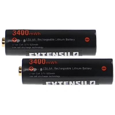 Immagine di EXTENSILO batterie AA stilo (mignon), 2 pzz. per vari dispositivi ricaricabili, 920 mAh, 3,7 V, Li Ion