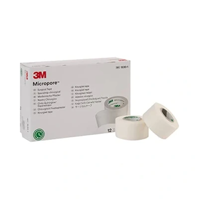 Immagine di 3M Micropore Tape 1530 1, 12 rotoli (confezione da 10) by