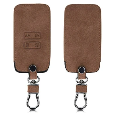 Immagine di kwmobile cover copri chiave compatibile con Renault 4 tasti Smart Key (solo Keyless Go) Guscio telecomando protettivo in pelle PU camoscio chiavi macchina